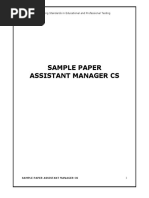 Sample Paper Assistant Manager CS