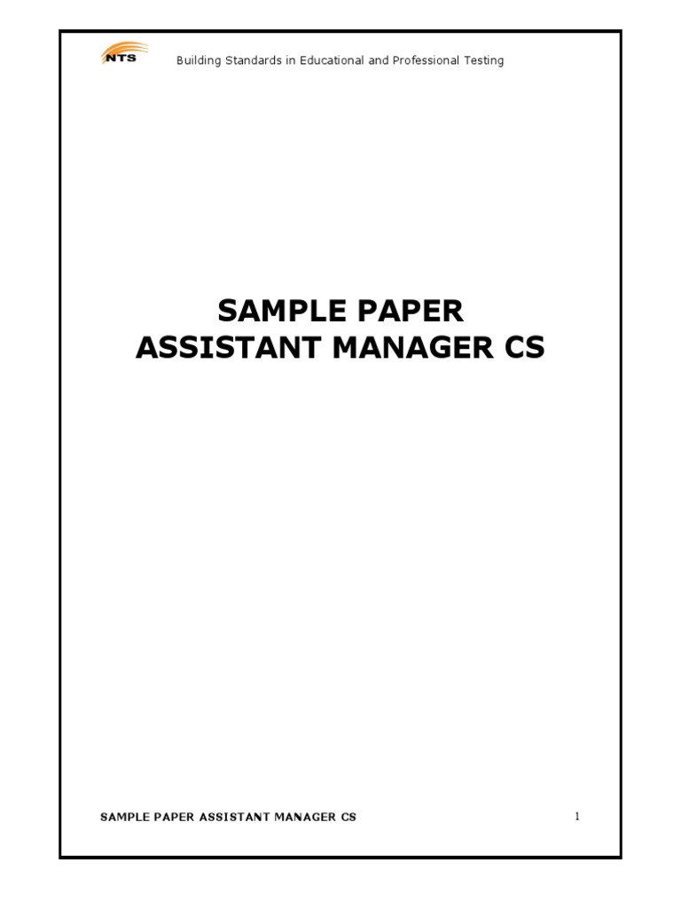 Assistant Manager CS Sample Paper | PDF | Microsoft Sql Server ...