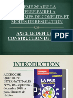 AXE 2 LE DEFI DE LA CONSTRUCTION DE LA PAIX