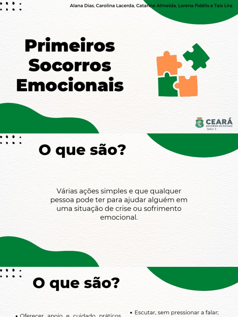 Primeiros Socorros Emocionais E Psicol gicos PDF Fam lia Psicologia