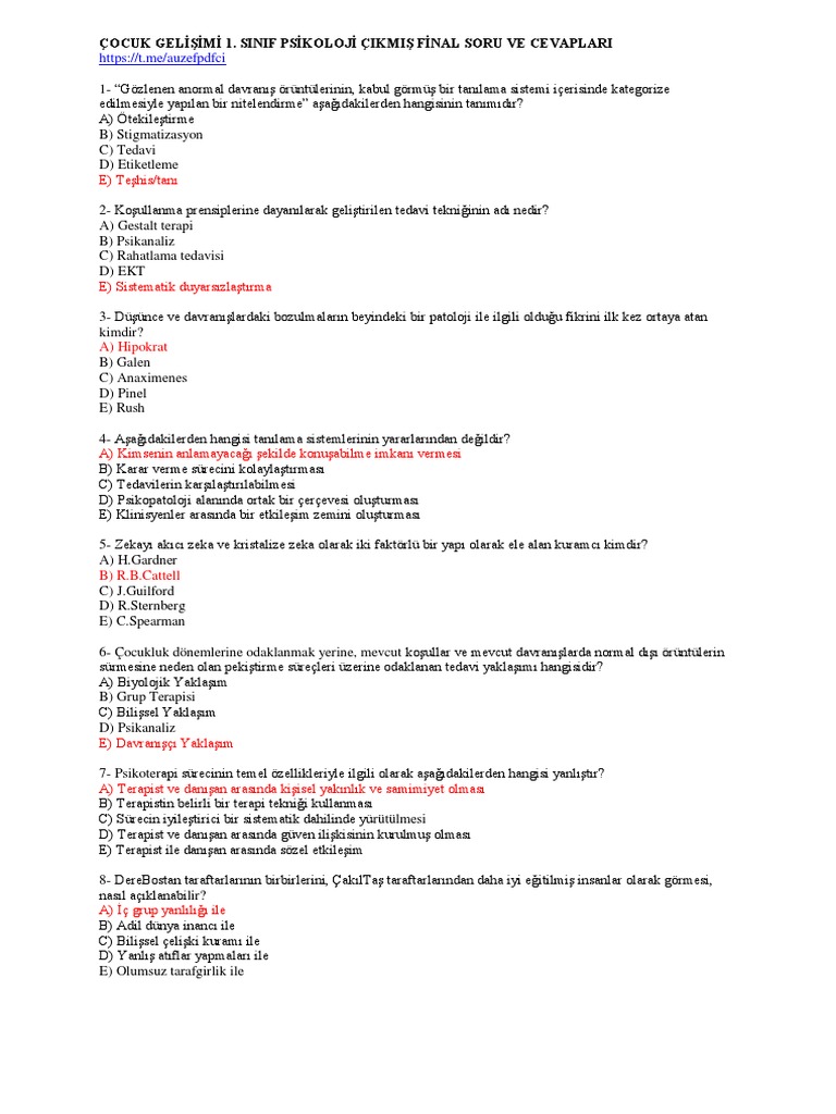 Psikoloji Final 2 Pdf