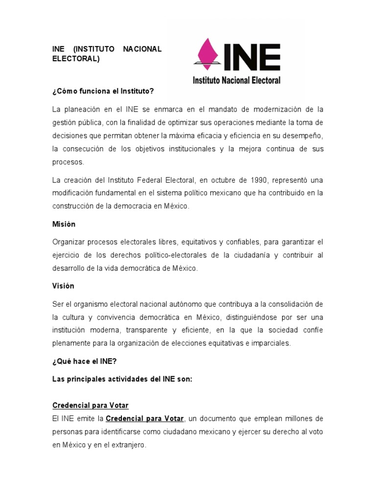 Ine (Instituto Nacional Electoral) | PDF | Democracia | Ideologías ...