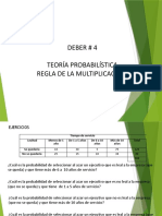 DEBER # 4. Teoría de Probabilidad. Regla de La Multiplicación.