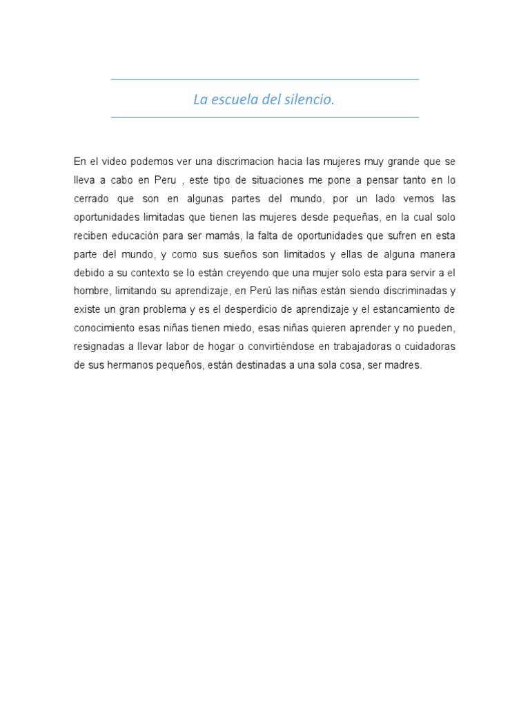 La Escuela Del Silencio Pdf