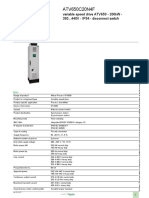 Variable speed drive datasheet for ATV650C20N4F 200kW drive