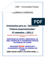 Arquitetura e Urbanismo: Orientações para As "Atividades Práticas Supervisionadas" 9º Semestre - 2021 1