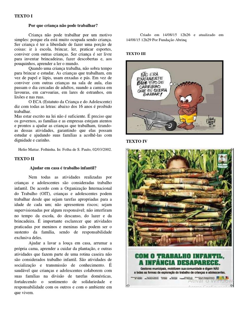 Comparação Entre Textos. (Textos) | PDF