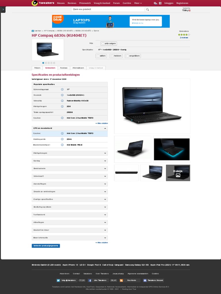 HP Compaq 6830s (KU404ET) - Kenmerken - Tweakers | PDF