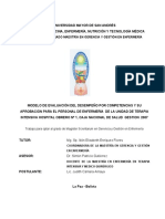 MODELO DE EVALUACION DEL DESEMPEÑO POR COMPETENCIAS PARA EL PERSONAL DE ENFERMERIA DE LA UNIDAD DE TERAPIA INTENSIVA HOSPITAL OBRERO No 1,