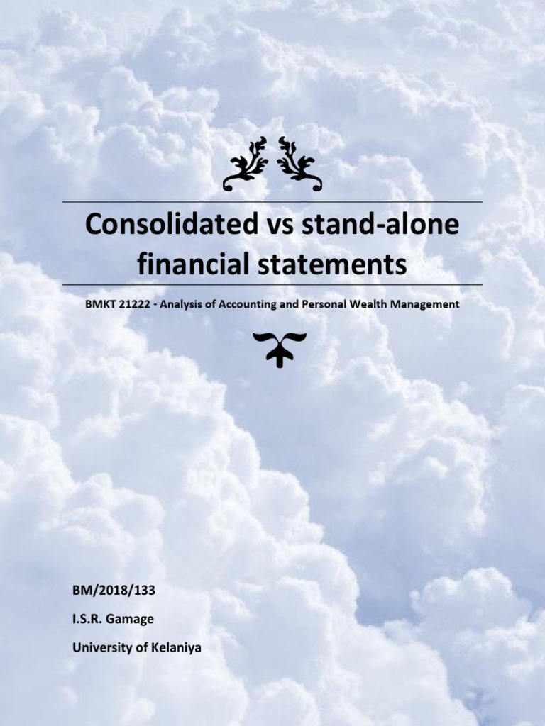 Consolidated Vs Stand Alone Download Free PDF Goodwill