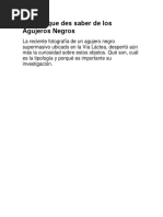 Todo Lo Que Des Saber de Los Agujeros Negros