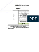 Planilha de custo de funcionário com cálculo de salário, FGTS, férias e 13o salário