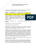 Modelo Minuta Constitucion Compania Responsabilidad Limitada