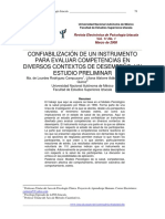 Confiabilizacion de Un Instrumento para Evaluar Competencias en Diversos Contextos de Desempeño