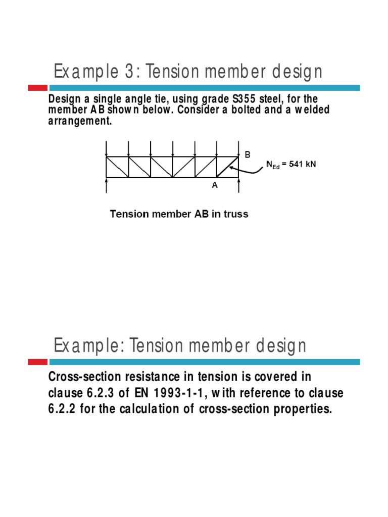 EC3 - Tension Member - Update - 3 - Example | PDF
