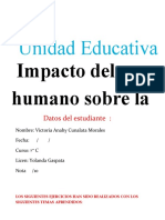 Unidad Educativa Andoas": Impacto Del Ser Humano Sobre La Vida