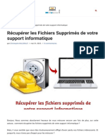 Récupérer Les Fichiers Supprimés de Votre Support Informatique