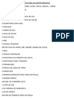 Lista para Os Assentamentos Ogum e Exu Angola