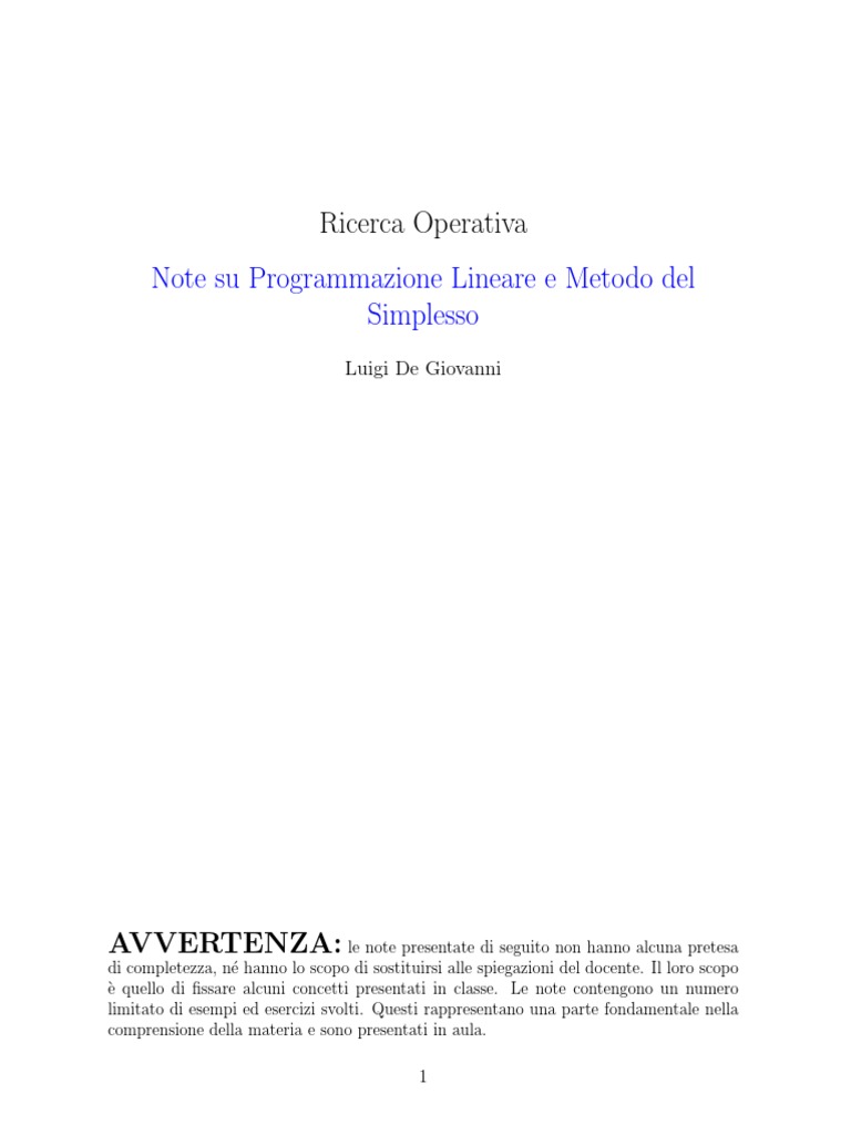 Algoritmo Del Simplesso PDF