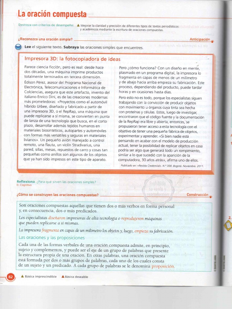 SANTILLANA 82 La Oracion Compuesta | PDF