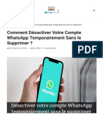 Comment Désactiver Votre Compte WhatsApp Temporairement