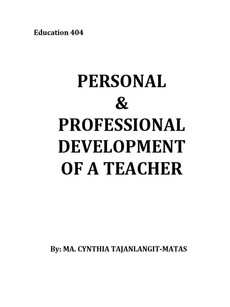 Teacher's Guide to Personal Development | PDF | Communication ...