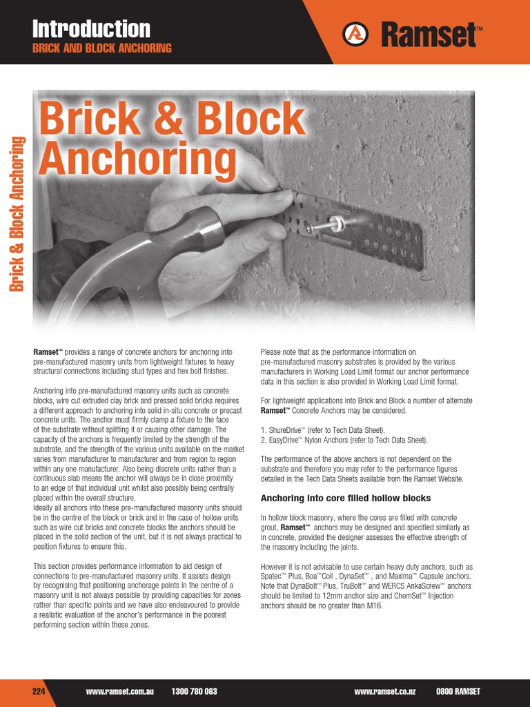 Ramset Brick Block Anchoring Download Free PDF Screw Brick