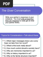 The Giver Conversation