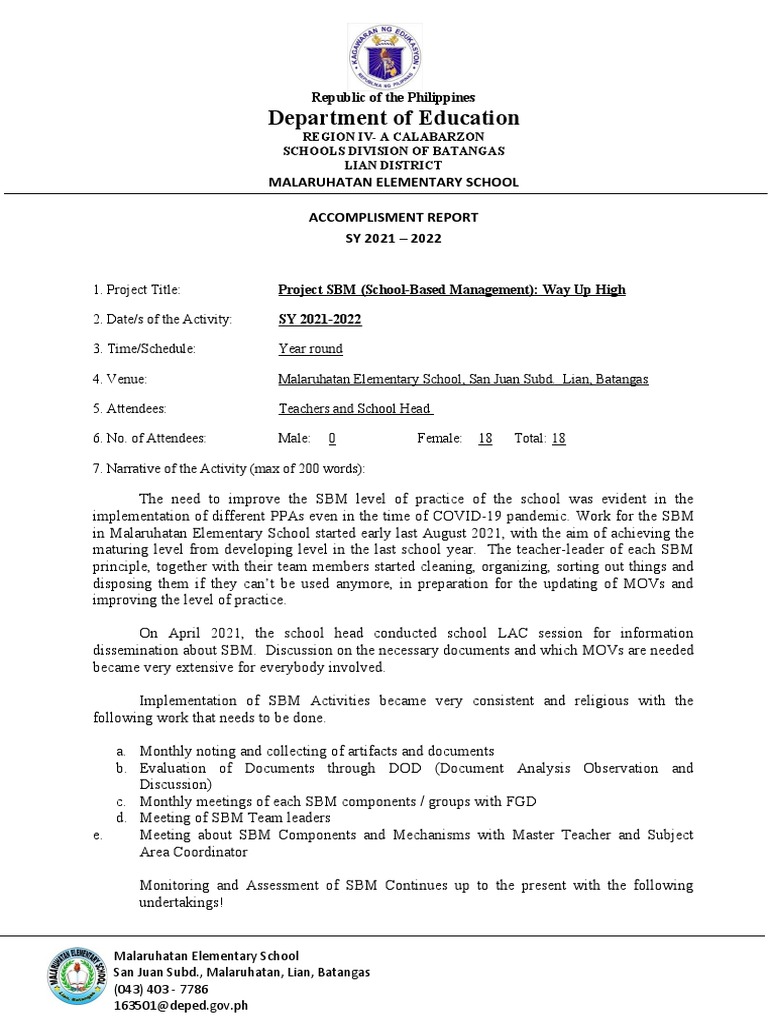 project-sbm-way-up-high-accompishment-report-pdf-evaluation-business
