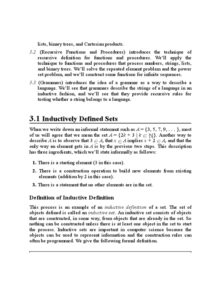 (Hein) Inductive Sets PDF