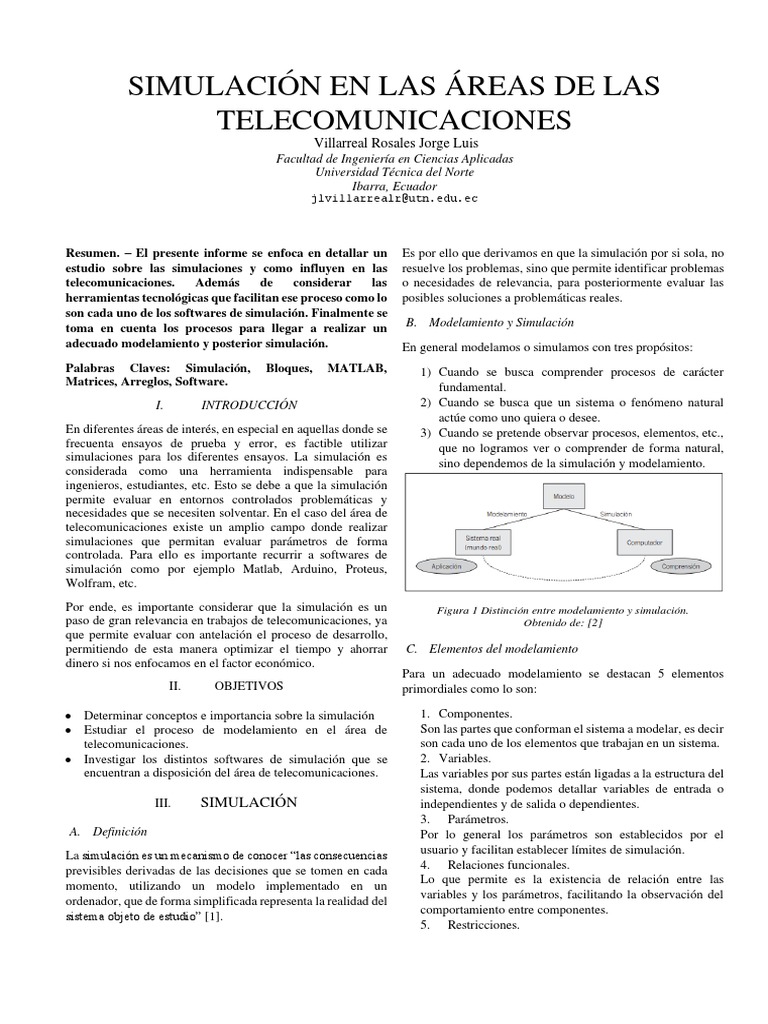 Simulación en Telecomunicaciones: Herramientas y Procesos | PDF ...