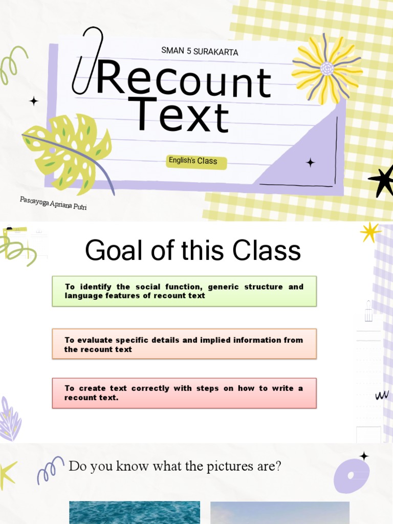 Understanding Recount Text Features | PDF | Cognition | Linguistics