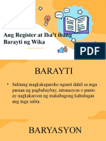 3.ang Register at Iba't Ibang Barayti NG Wika