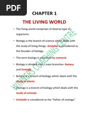 +1 Biology Chapter 1 PDF