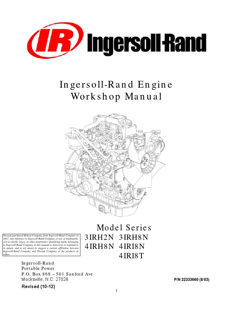 Ingersoll-Rand Engine Workshop Manual | PDF | Diesel Engine | Engines