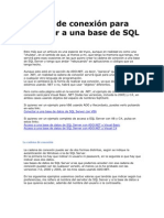 Cadena de Conexión para Conectar A Una Base de SQL Server