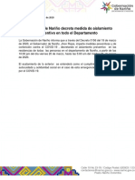 Comunicado 0085 - Gobernador de Nariño Decreta Medida de Aislamiento Preventivo en Todo El Departamento PDF