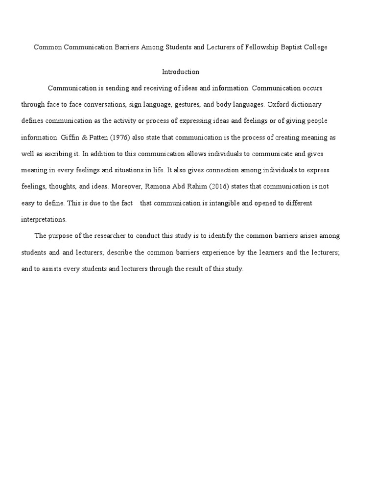 BARRIERS TO EFFECTIVE COMMUNICATION IN SCHOOLS OFTEN INCLUDE visual data 4