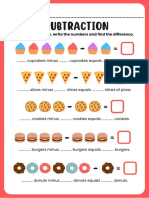 Gray-Yellow Simple Subtraction Worksheet