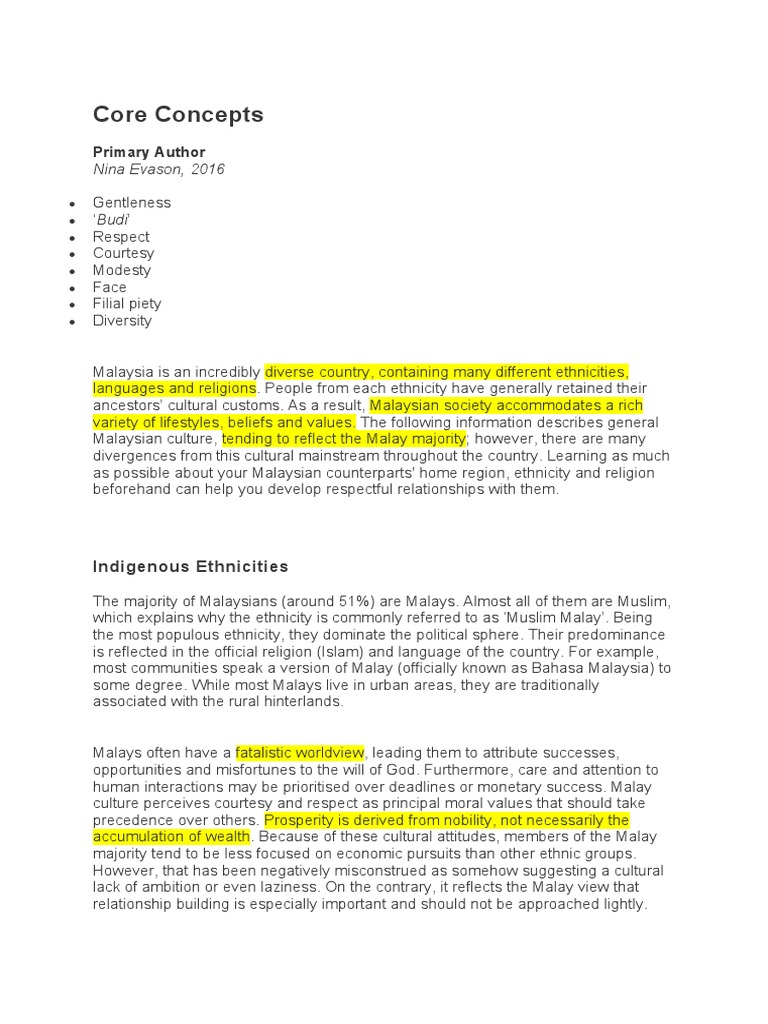 Understanding Malaysian Cultural Values | PDF | Malaysia | Ethnic Groups