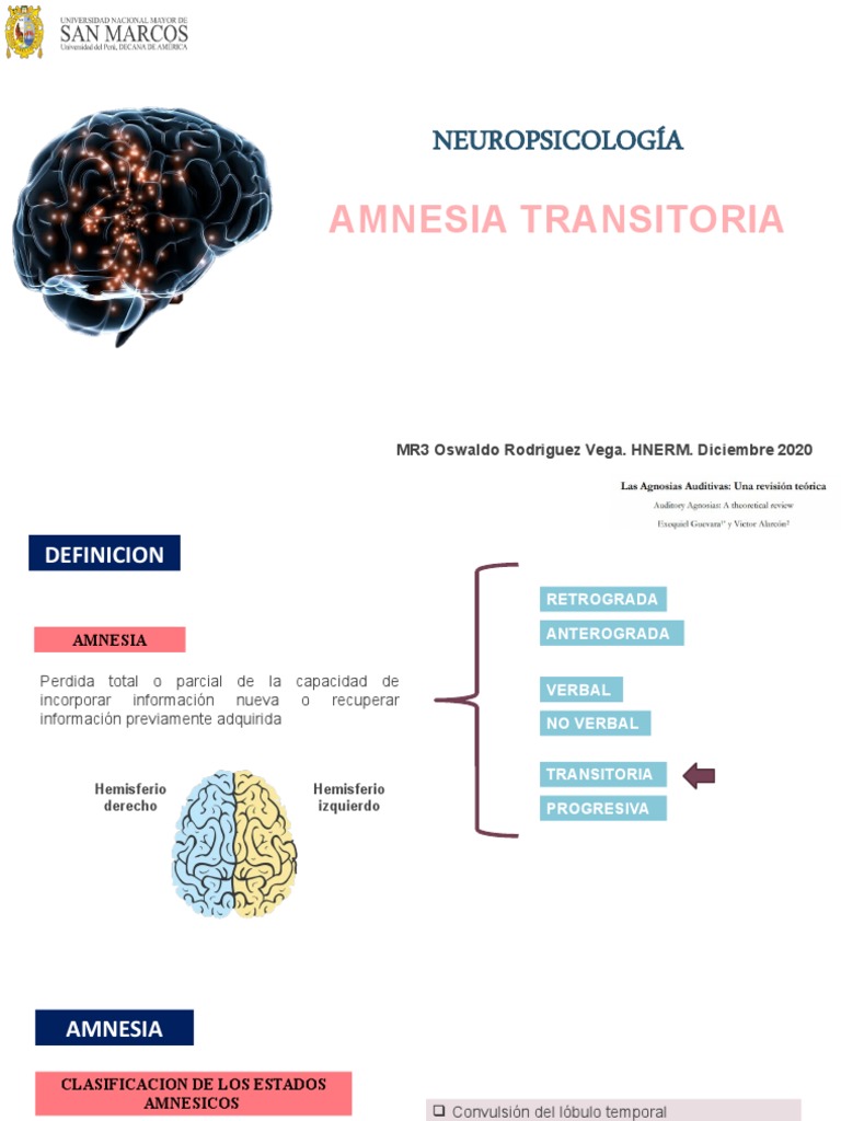 Amnesia Transitoria: Causas y Tipos | PDF | Amnesia | Lesión cerebral ...