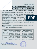 Exam Postponement Notice 09 Nov, 22