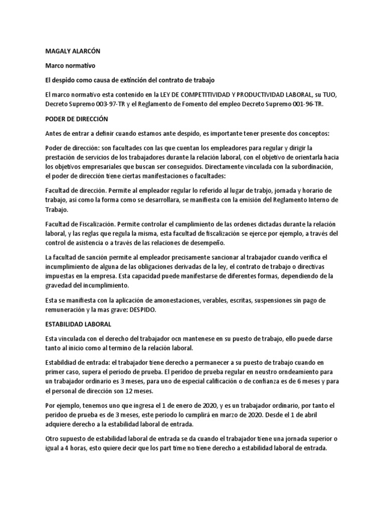 Despido Silencioso y Procedimientos Laborales | PDF | Derecho laboral ...