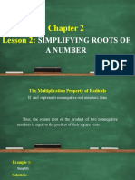 CHAPTER 2 Lesson 2 Simplifying Roots of A Number