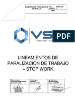 Lineamiento de Paralizacion de Trabajo