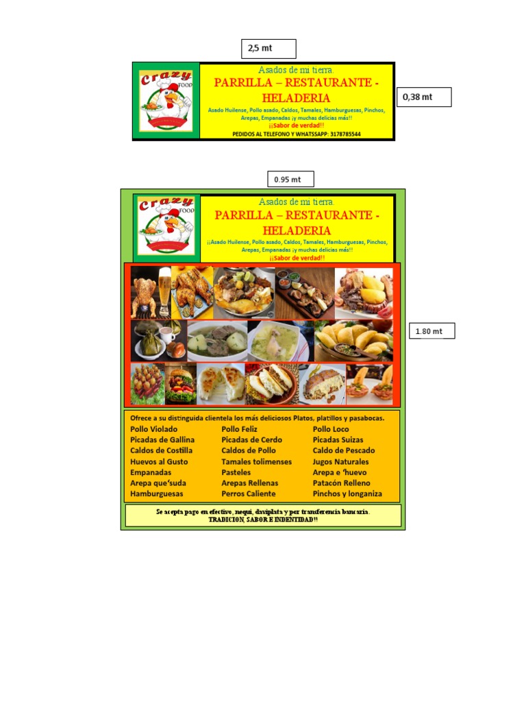 Menú de Asados y Delicias Típicas | PDF | Comida regional y étnica ...