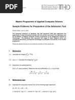 Sample Admission Test Master Ai