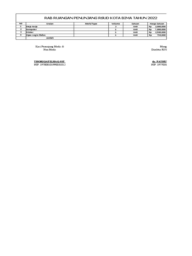 Rab Ruangan Penunjang | PDF