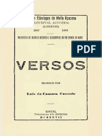 CASCUDO, Luis da Camara. 1927. Versos. Lourival Açucena