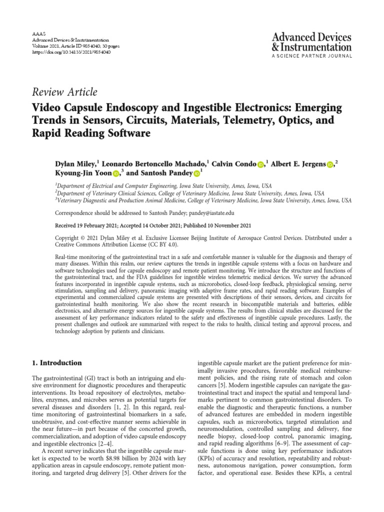Video Capsule Endoscopy Review PDF Large Intestine
